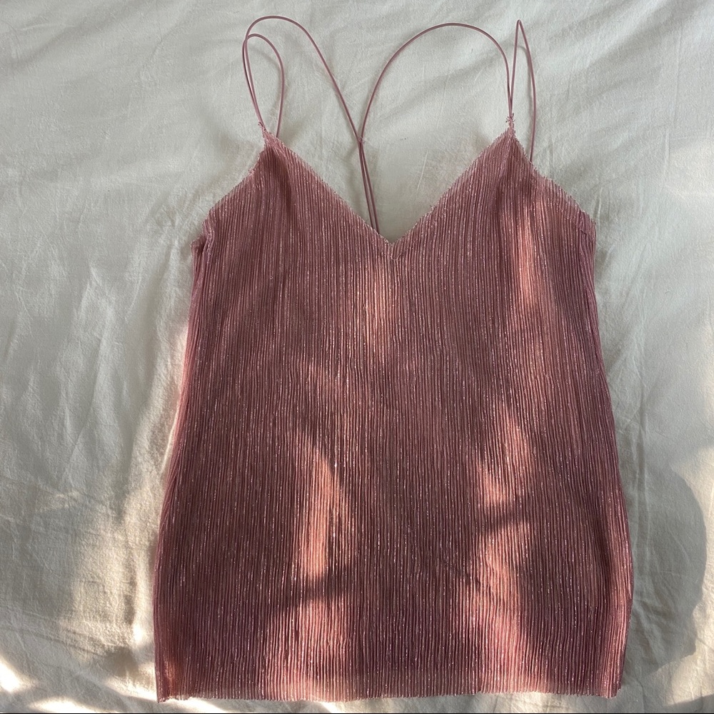 Pink Sparkly Strappy Tank Size Small